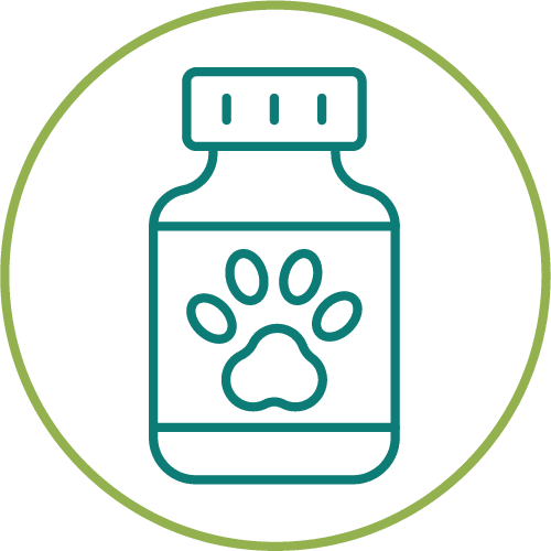 Pill Bottle With Paw Print Icon